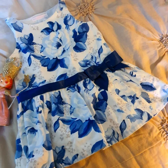 janie and jack blue floral dress Girl Blue Mist Floral The Charlotte Floral Smocked Dress by Janie and Jack